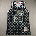 Load image into Gallery viewer, Michael Jordan #23 Louis Vuitton LV Chicago Bulls BLACK NBA Swingman Jersey