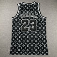 Load image into Gallery viewer, Michael Jordan #23 Louis Vuitton LV Chicago Bulls BLACK NBA Swingman Jersey