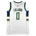Load image into Gallery viewer, Dame Lillard #0 Milwaukee Bucks Swingman White NBA Jersey