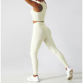 Load image into Gallery viewer, Los Angeles Ribbed Sports Bra & Leggings Set - CRÉME NEUTRLS