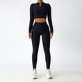 Load image into Gallery viewer, Los Angeles Ribbed Sports Bra & Leggings Set - BLACK