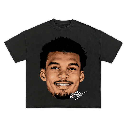 VICTOR WEMBANYAMA FACES NBA VINTAGE GRAPHIC TEE - SAN ANTONIO SPURS