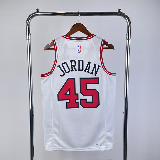 Michael Jordan #45 Chicago Bulls NBA WHITE HOME Swingman Jersey