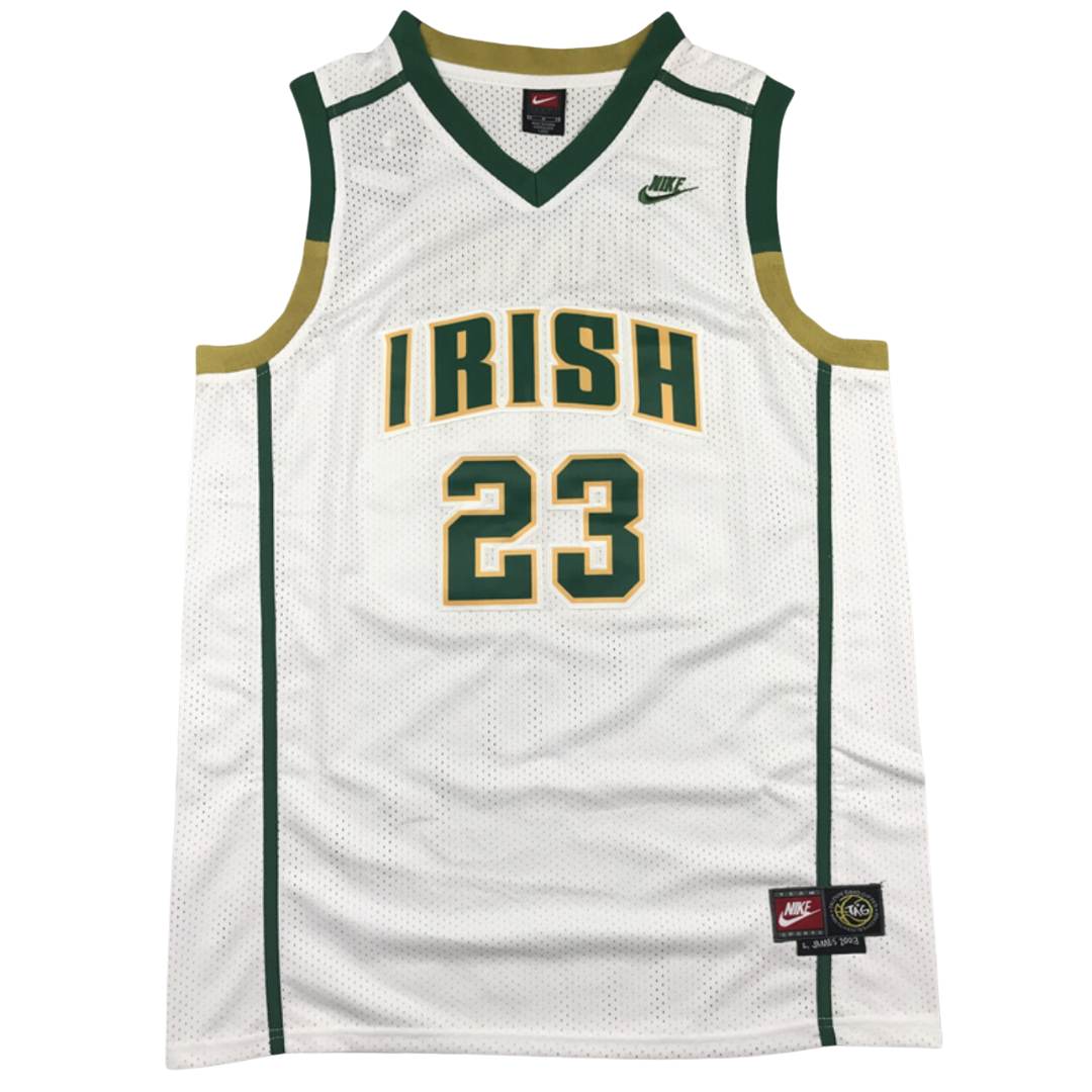 Lebron James #23 SVSM Irish White Vintage Jersey