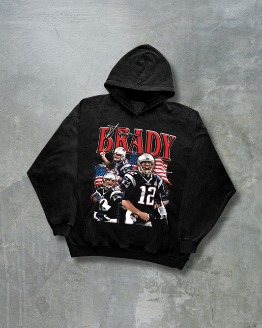 TOM BRADY 'USA' NEW ENGLAND PATRIOTS 2025 VINTAGE GRAPHIC HOODIE