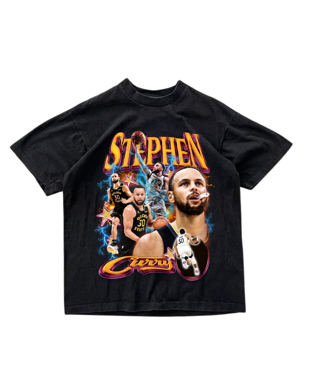 STEPH CURRY SPLASH GOLDEN STATE WARRIORS NBA VINTAGE GRAPHIC TEE