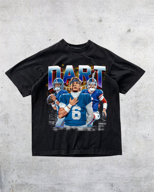 JAXSON DART NYC QB1 NEW YORK GIANTS 2025 NFL VINTAGE GRAPHIC TEE