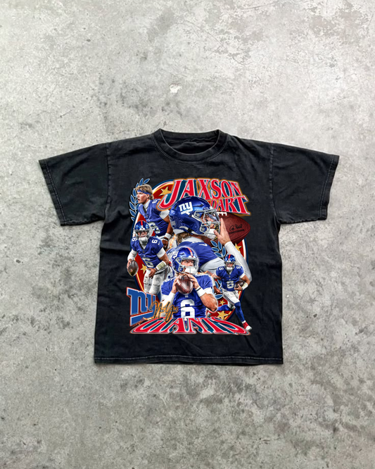 JAXSON DART ROOKIE NEW YORK GIANTS BOOTLEG 2025 NFL VINTAGE GRAPHIC TEE