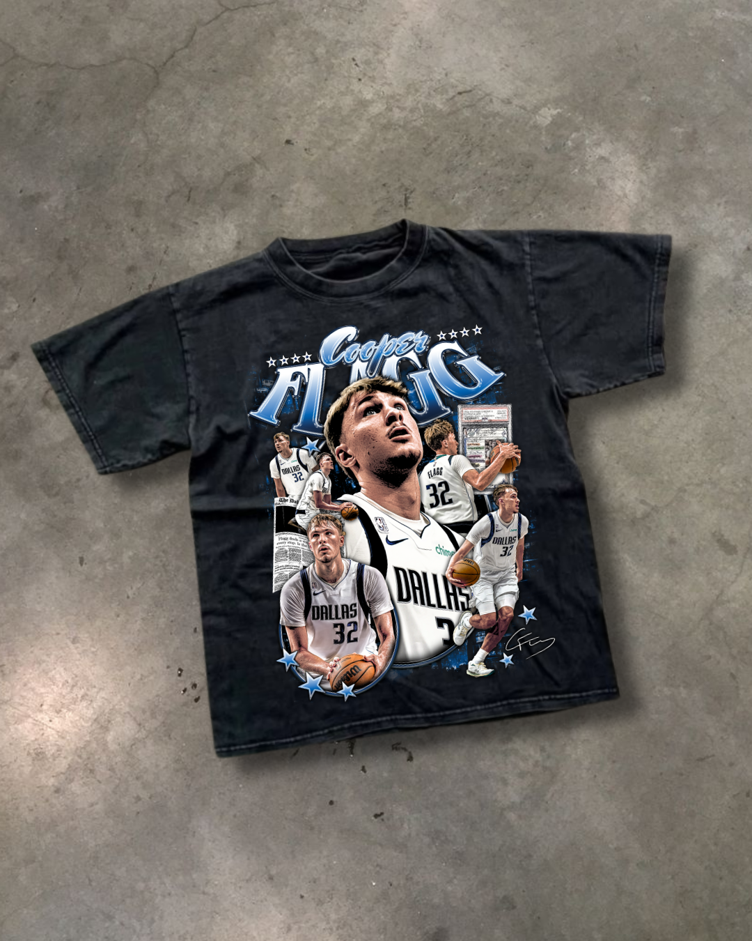 COOPER FLAGG DALLAS MAVERICKS 2025-26 VINTAGE GRAPHIC TEE