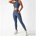 Load image into Gallery viewer, Los Angeles Ribbed Sports Bra & Leggings Set - AQUA
