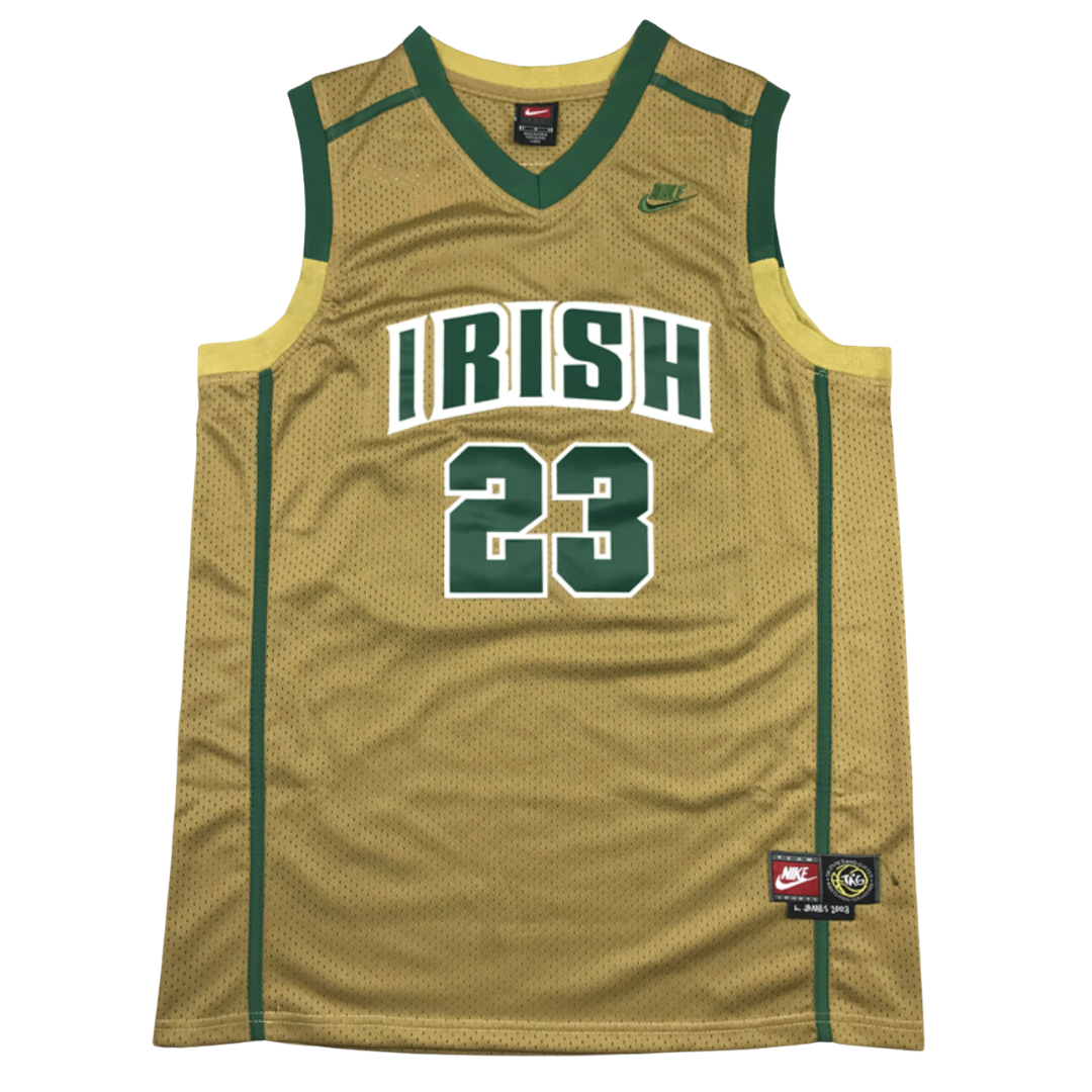 Lebron James #23 Vintage SVSM Irish Gold Jersey