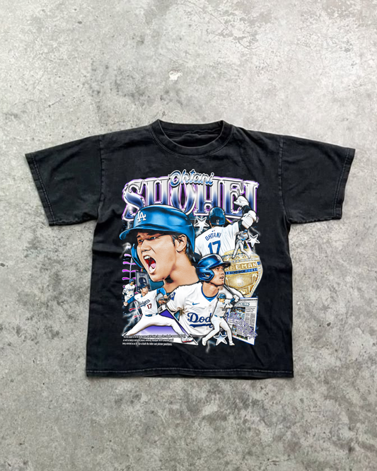 SHOHEI OHTANI LOS ANGELES DODGERS 2025 WORLD SERIES CHAMP VINTAGE GRAPHIC TEE