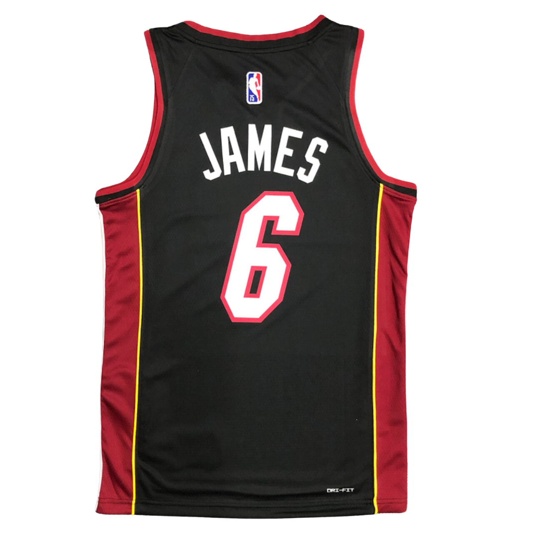 Lebron James #6 Vintage Miami Heat Black Jersey