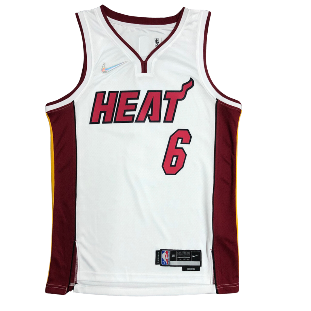 Lebron James #6 Vintage Miami Heat White Jersey