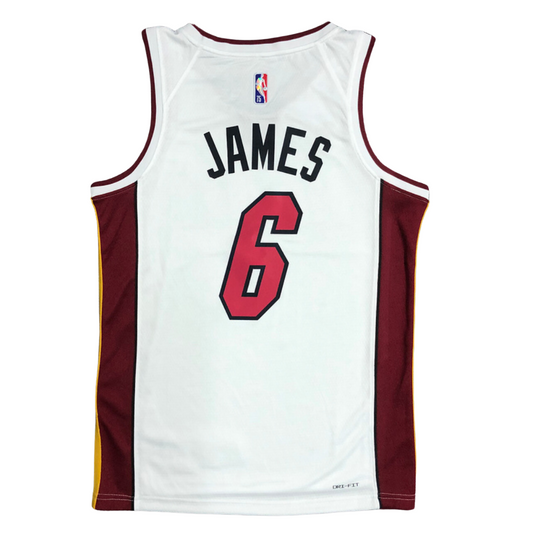 Lebron James #6 Vintage Miami Heat White Jersey