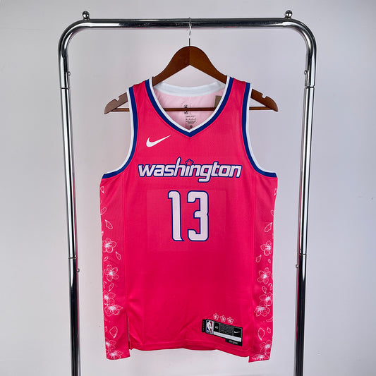 Jordan Poole #13 Washington Wizards NBA City Edition 2022-23 PINK Swingman Jersey