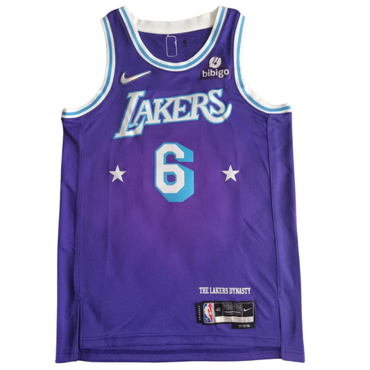 Lebron James #6 Vintage Los Angeles Lakers Stars Jersey