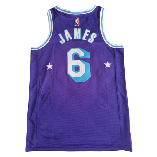 Lebron James #6 Vintage Los Angeles Lakers Stars Jersey