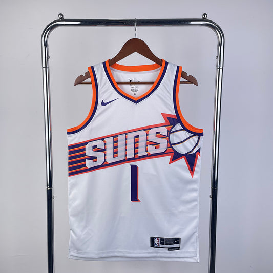 Devin Booker #1 Phoenix Suns NBA White Association Edition 2024-25 Swingman Jersey