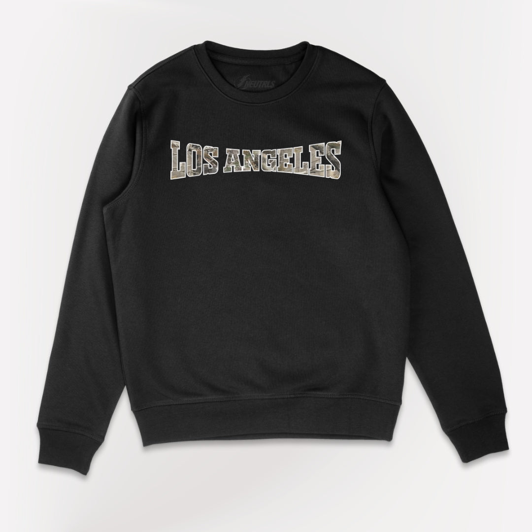 LOS ANGELES MILITARY CREWNECK SWEATER - BLACK