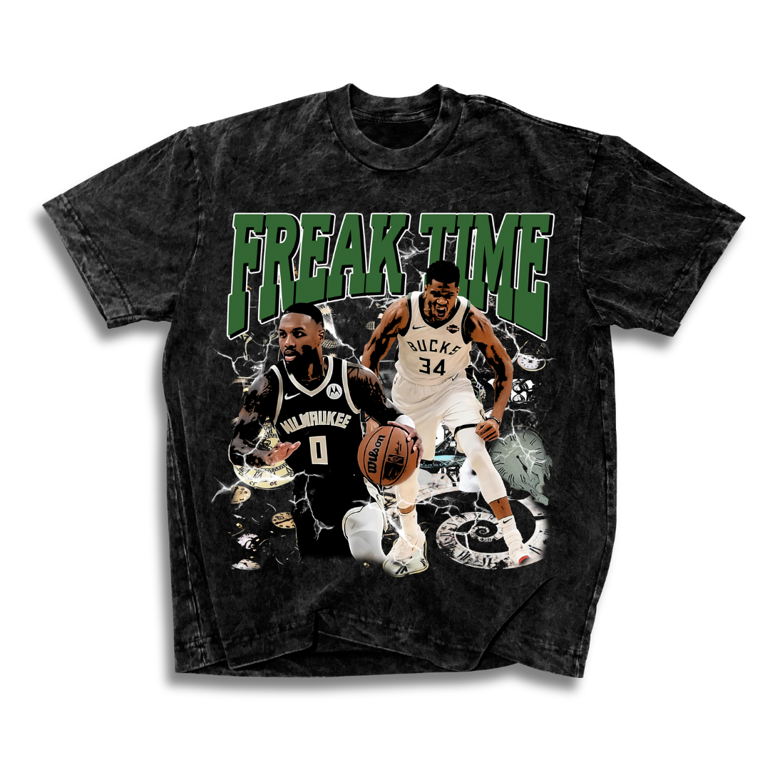 MILWAUKEE BUCKS FREAK TIME ORIGINAL VINTAGE TEE