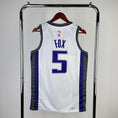 Load image into Gallery viewer, De'Aaron Fox #5 Sacramento Kings NBA White Association Edition 2024-25 Swingman Jersey
