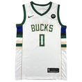 Load image into Gallery viewer, Dame Lillard #0 Milwaukee Bucks Swingman White NBA Jersey
