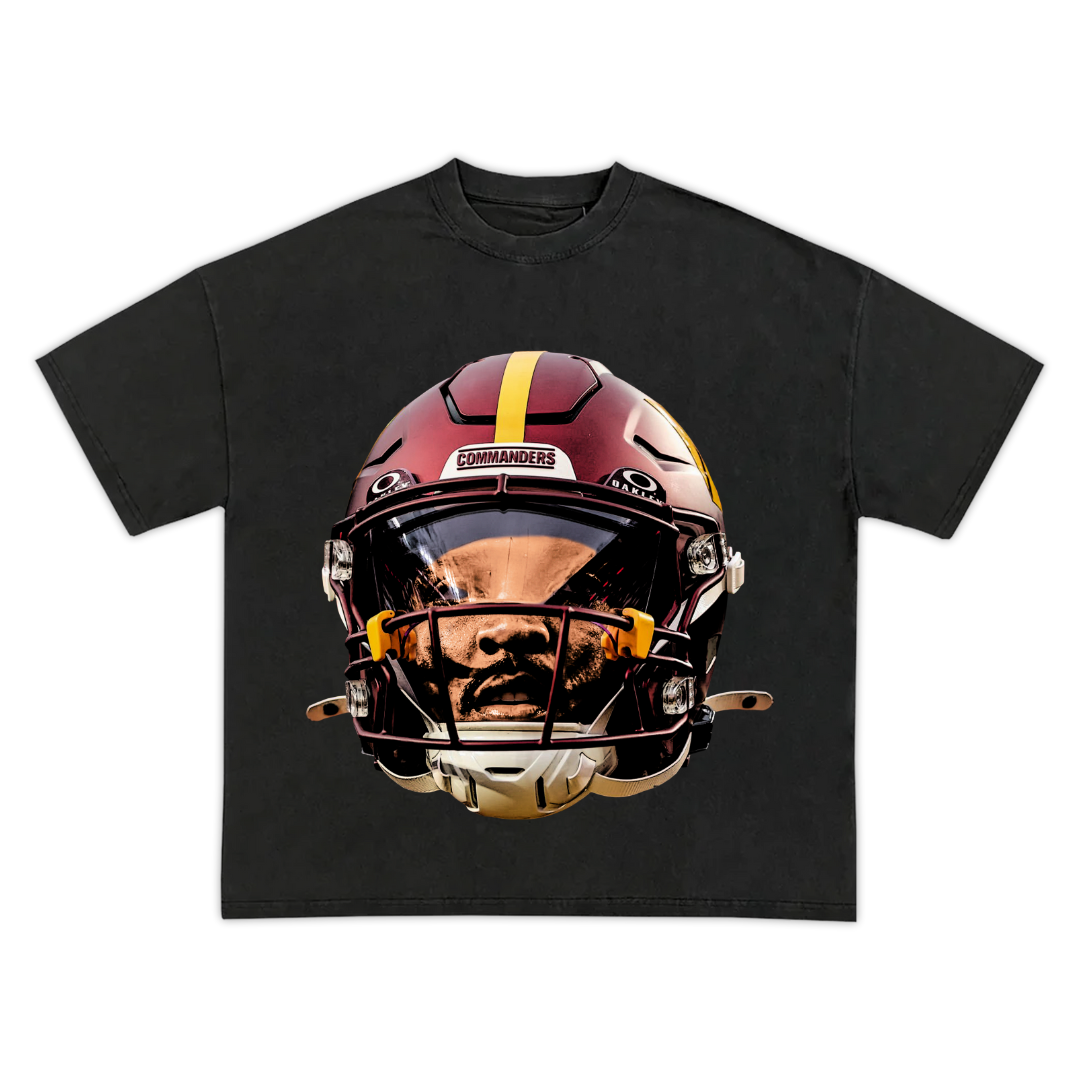 JAYDEN DANIELS NFL HELMET VINTAGE GRAPHIC TEE - WASHINGTON COMMANDERS