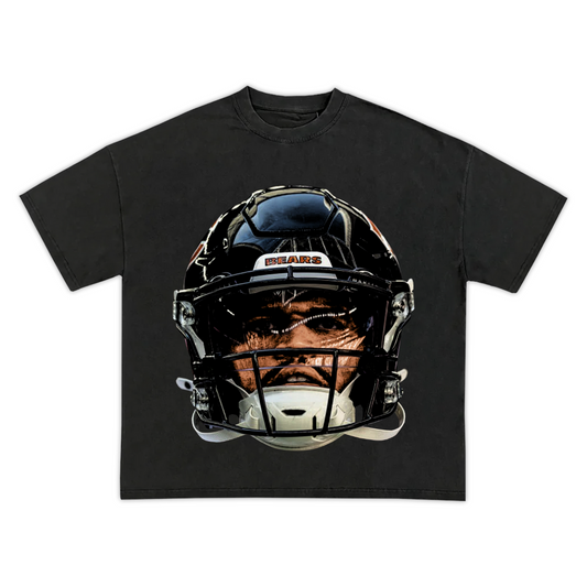 CALEB WILLIAMS NFL HELMET VINTAGE GRAPHIC TEE - CHICAGO BEARS