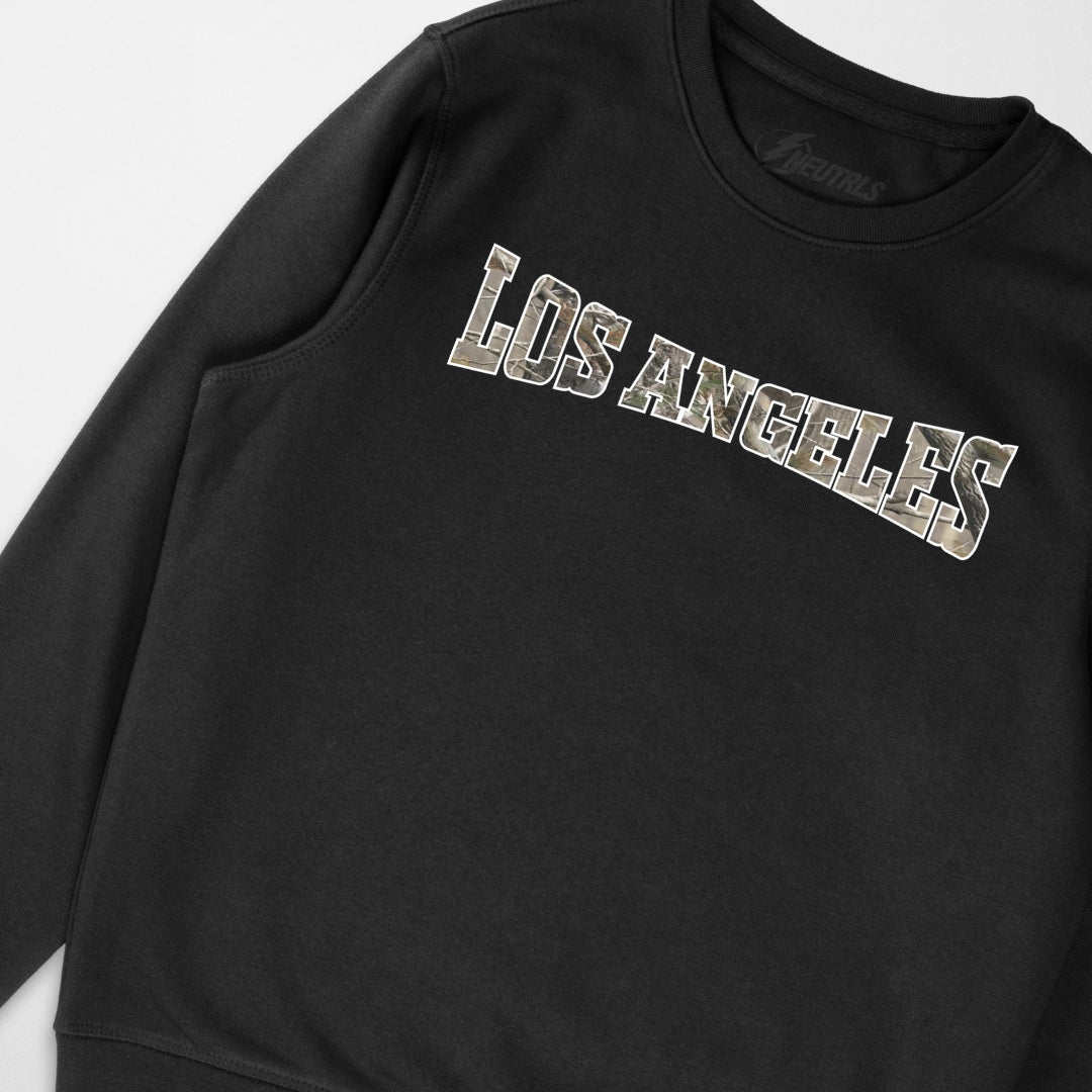 LOS ANGELES MILITARY CREWNECK SWEATER - BLACK