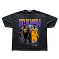 Load image into Gallery viewer, CITY OF ANGELS VINTAGE LOS ANGELES LAKERS NBA GRAPHIC ACID-WASHED TEE (Lebron James, Austin Reeves)
