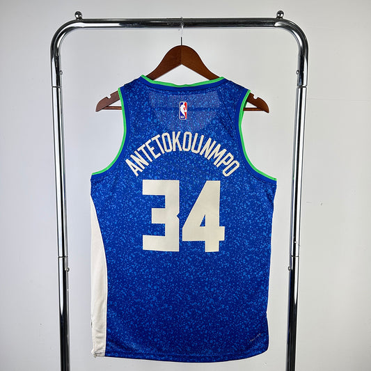 Giannis Antetokounmpo Milwaukee Bucks City Edition 2023-34 NBA Swingman Basketball Jersey