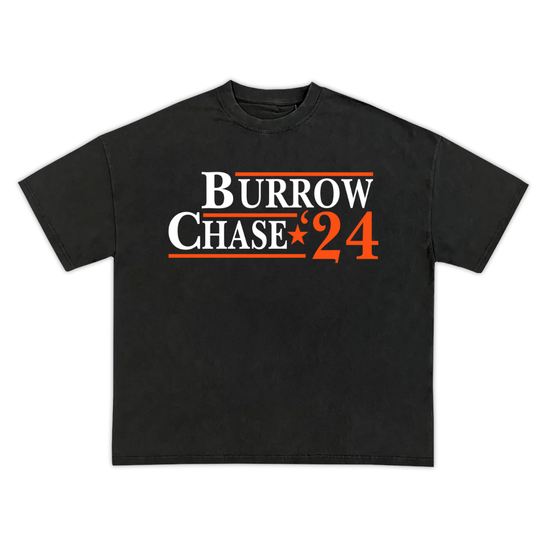 Cincinnati Bengals NFL Presidential 24 Burrow Chase T-Shirt