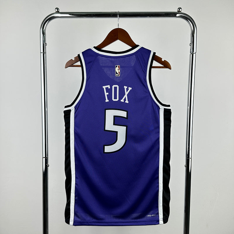 De'Aaron Fox #5 Sacramento Kings NBA Purple Classic Edition 2024-25 Swingman Jersey