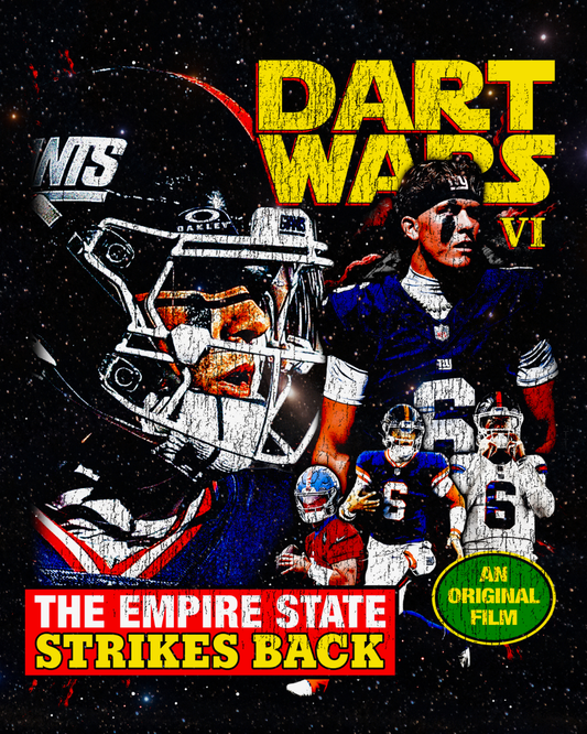 JAXSON DART STAR WARS NEW YORK GIANTS 'DART VADER' 2025 NFL VINTAGE GRAPHIC TEE