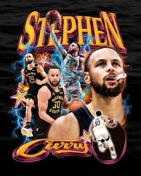 STEPH CURRY SPLASH GOLDEN STATE WARRIORS NBA VINTAGE GRAPHIC TEE