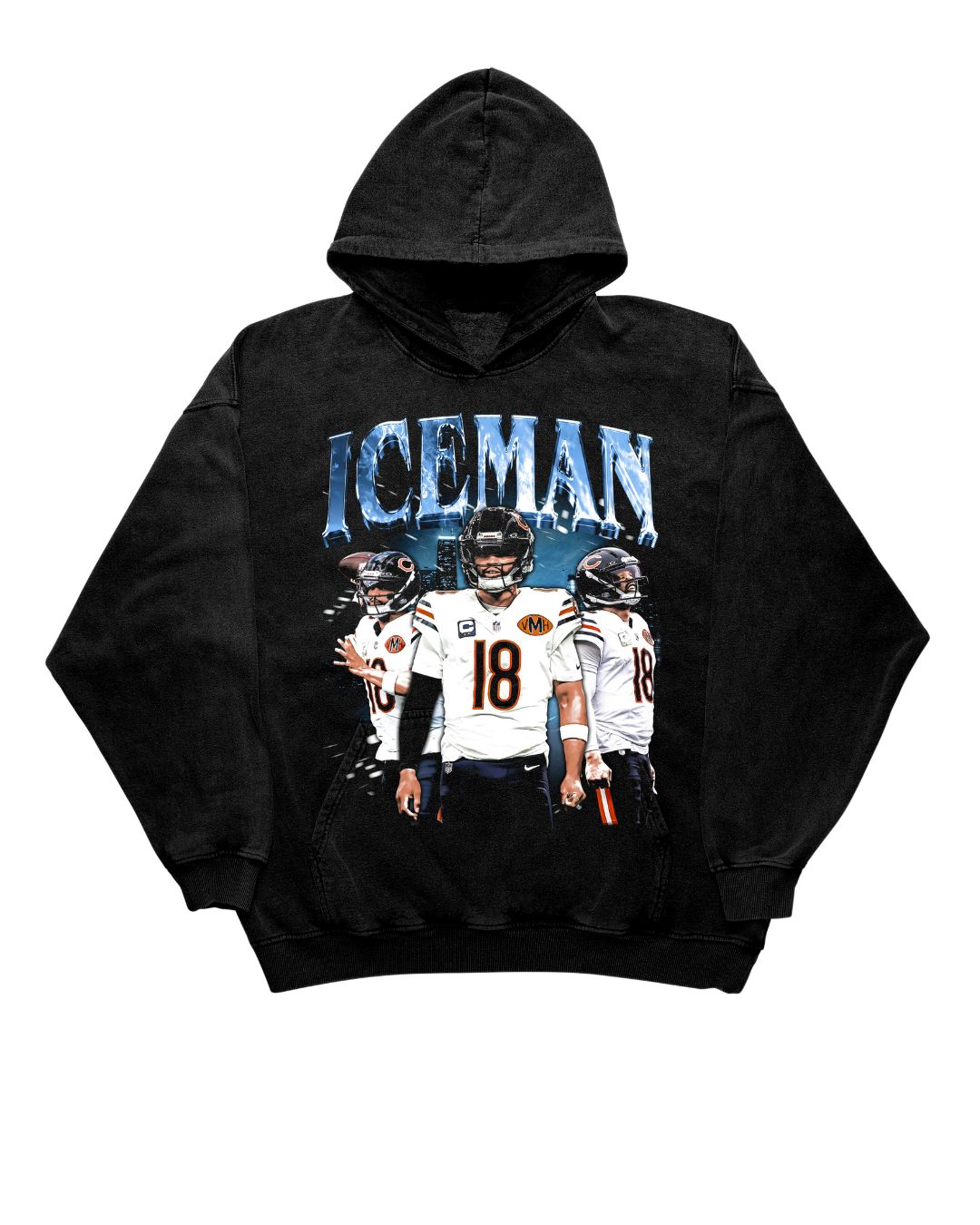 CALEB WILLIAMS ICEMAN CHICAGO BEARS 2025 VINTAGE GRAPHIC HOODIE