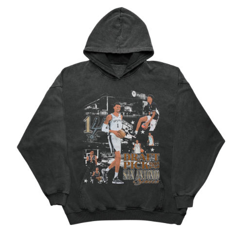 VICTOR WEMBANYAMA ROOKIE VINTAGE HOODIE - SAN ANTONIO SPURS