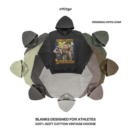 GOLDEN STATE WARRIORS NBA VINTAGE HOODIE - CURRY, THOMPSON, POOLE