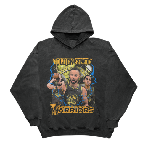 GOLDEN STATE WARRIORS NBA VINTAGE HOODIE - CURRY, THOMPSON, POOLE