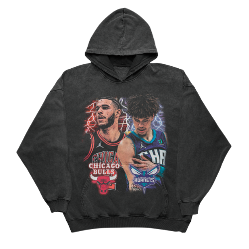 LONZO X LAMELO NBA VINTAGE HOODIE - CHICAGOBULLS, CHARLOTTE HORNETS (SWERVE WOAHH)