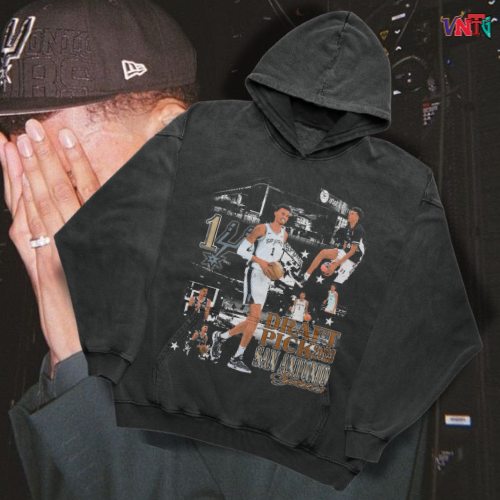 VICTOR WEMBANYAMA ROOKIE VINTAGE HOODIE - SAN ANTONIO SPURS