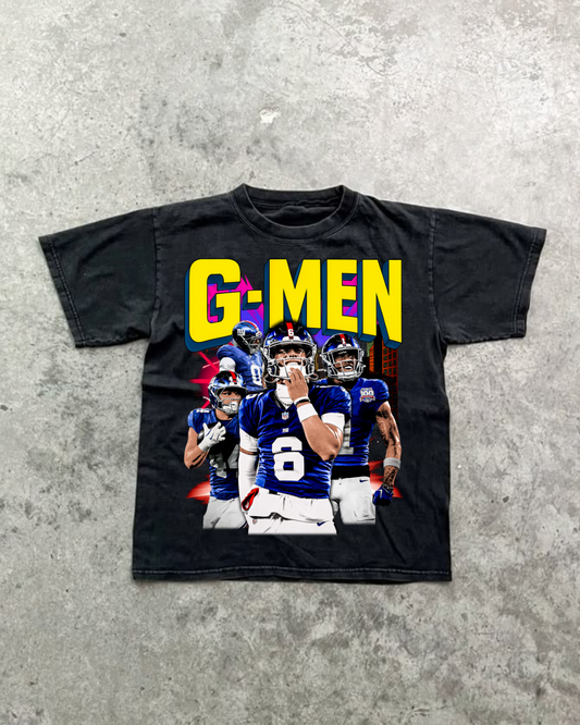 JAXSON DART X-MEN NEW YORK GIANTS 'G-MEN' 2025 NFL VINTAGE GRAPHIC TEE