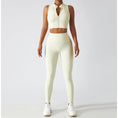 Load image into Gallery viewer, Los Angeles Ribbed Sports Bra & Leggings Set - CRÉME NEUTRLS
