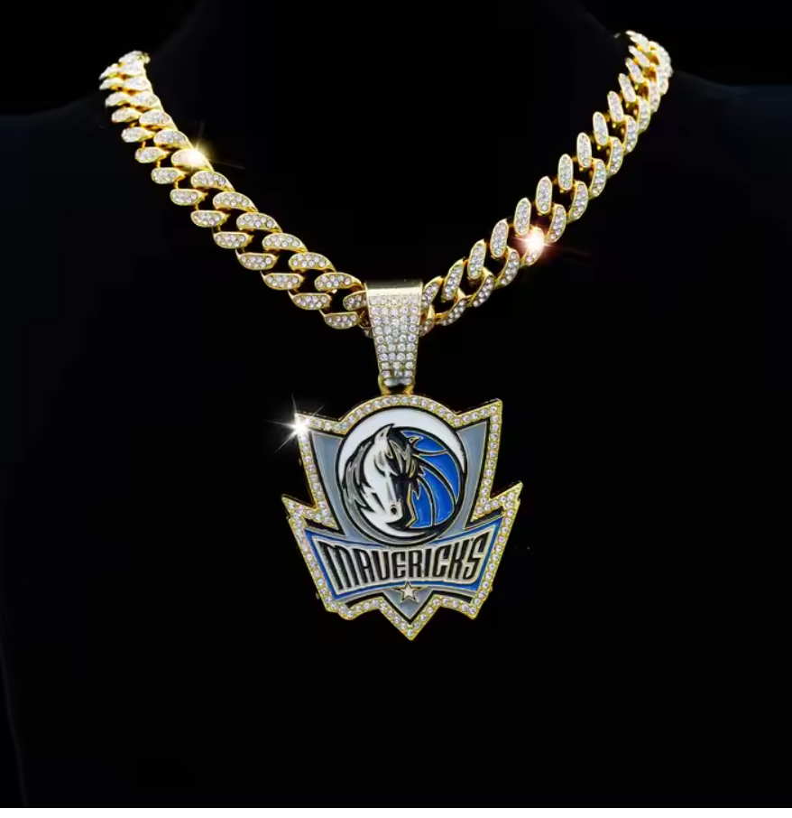 Dallas Mavericks Iced Out Fashion men's Chain + Pendant