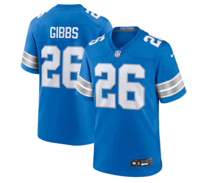 Jahmyr Gibbs #26 Detroit Lions Swingman NFL 2024 Standard Jersey