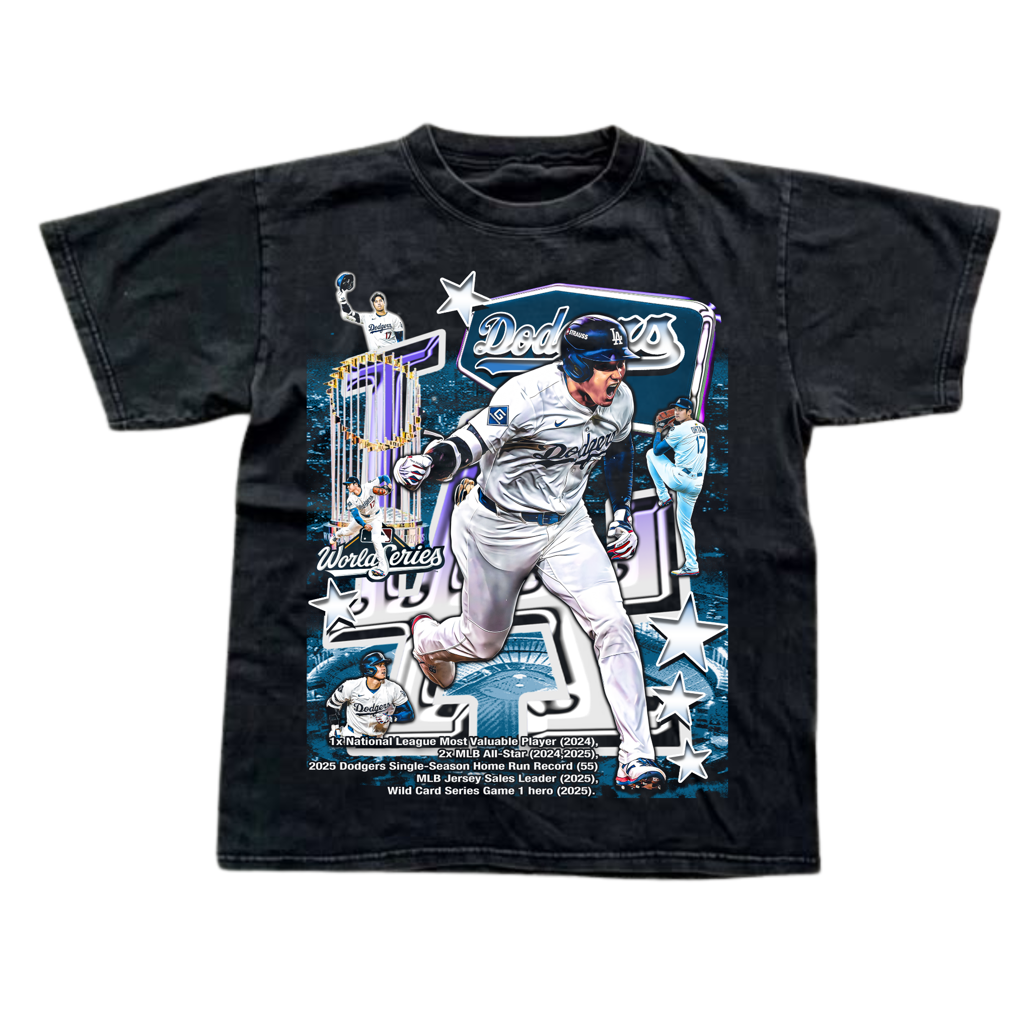 SHOHEI OHTANI LOS ANGELES DODGERS WORLD SERIES POSTER VINTAGE GRAPHIC TEE