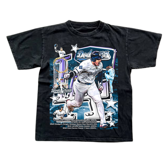 SHOHEI OHTANI LOS ANGELES DODGERS WORLD SERIES POSTER VINTAGE GRAPHIC TEE