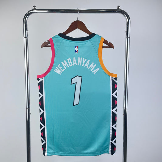 Victor Wembanyama #1 San Antonio Spurs Sky Blue Swingman Jersey