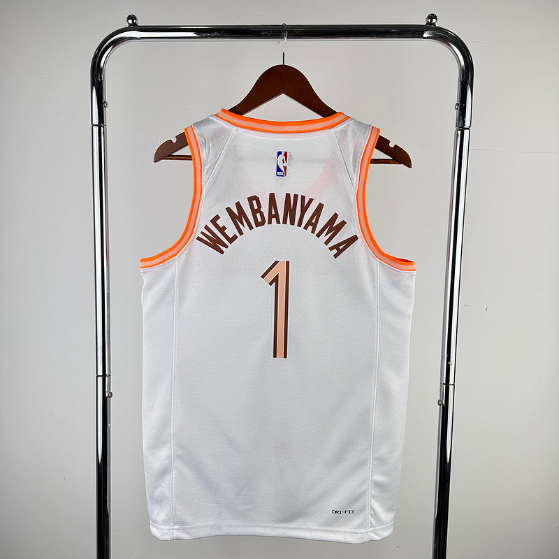 Victor Wembanyama #1 San Antonio Spurs City White NBA Jersey